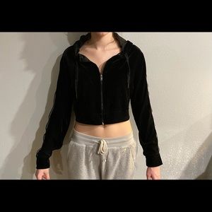 Zip up CROPPED hooded jacket